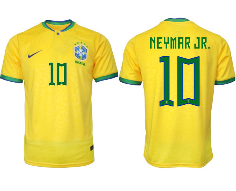 Men 2022 World Cup National Team Brazil home aaa version yellow #10 Soccer Jerseys->customized soccer jersey->Custom Jersey